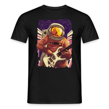 Rockgitarrist Astronaut - Männer T-Shirt - Schwarz - Vorne - AI Model Male 178 light (178cm)