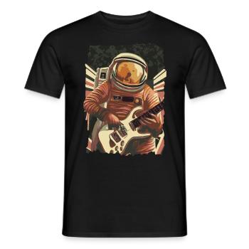 Rockgitarrist Astronaut - Männer T-Shirt - Schwarz - Vorne - AI Model Male 178 light (178cm)