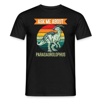 Reto Parasaurolophus Dino Dinosaurier - Männer T-Shirt - Schwarz - Vorne - AI Model Male 178 light (178cm)