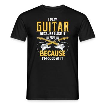 Gitarre Gitarrenspieler Gitarrist - Männer T-Shirt - Schwarz - Vorne - AI Model Male 178 light (178cm)