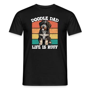 Doodle Dad Das Leben ist Ruff - Männer T-Shirt - Schwarz - Vorne - AI Model Male 178 light (178cm)