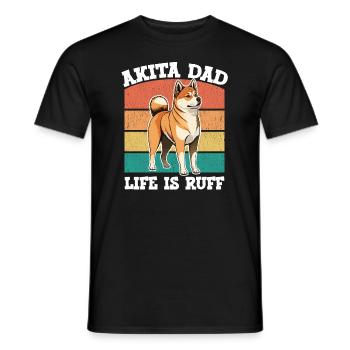 Akita Dad Life Is Ruff - Männer T-Shirt - Schwarz - Vorne - AI Model Male 178 light (178cm)