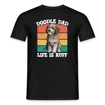 Doodle Chien Doodle Dad Life Ruff - T-shirt homme - noir - Devant - AI Model Male 178 light (178cm)