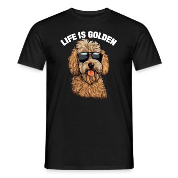 Goldendoodle Hundeleben ist Gold - Männer T-Shirt - Schwarz - Vorne - AI Model Male 178 light (178cm)