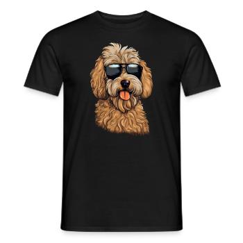 Coole Goldendoodle mit Sonnenbrille - Männer T-Shirt - Schwarz - Vorne - AI Model Male 178 light (178cm)
