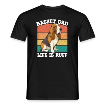 Basset Hound Basset Dad Life Is Ruff - Männer T-Shirt - Schwarz - Vorne - AI Model Male 178 light (178cm)