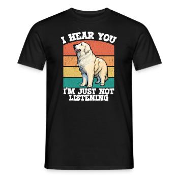 Grandes Pyrénées Je t’entends Je n’écoute tout simplement pas - T-shirt homme - noir - Devant - AI Model Male 178 light (178cm)