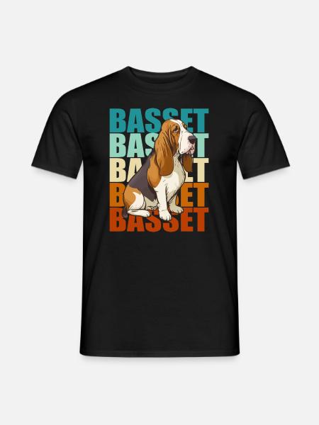 Basset Hound Bunt - Männer T-Shirt - Schwarz