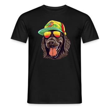 Cooler Rasta Black Retriever Bunt - Männer T-Shirt - Schwarz - Vorne - AI Model Male 178 light (178cm)