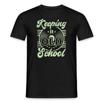 Vinyl Schallplatte Musik Geschenk - Männer T-Shirt - Schwarz - Vorne - AI Model Male 178 light (178cm)