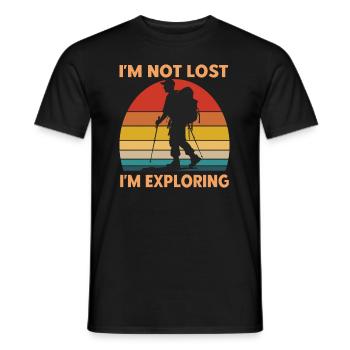 Männlicher Wanderer Ich bin nicht verloren im Erkundung - Männer T-Shirt - Schwarz - Vorne - AI Model Male 178 light (178cm)