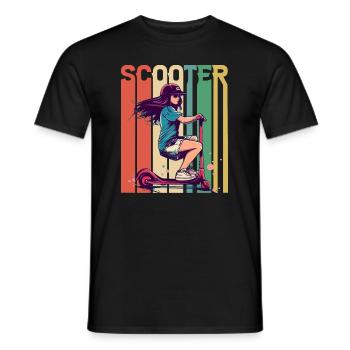 Scootering Girl Rétro - T-shirt homme - noir - Devant - AI Model Male 178 light (178cm)