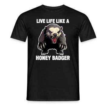 Honigdachs Lebe das Leben wie ein Honigdachs - Männer T-Shirt - Schwarz - Vorne - AI Model Male 178 light (178cm)
