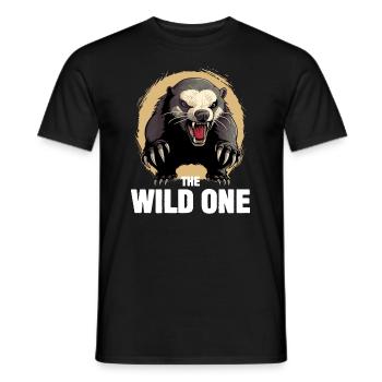 Honey Badger The Wild One - Men's T-Shirt - black - Front - AI Model Male 178 light (178cm)