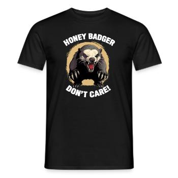 Honigdachs kümmert sich nicht darum - Männer T-Shirt - Schwarz - Vorne - AI Model Male 178 light (178cm)