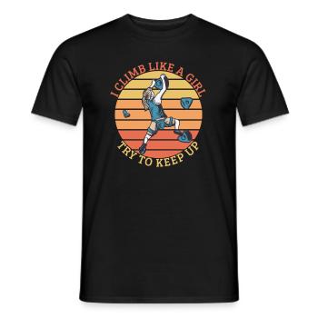 Climbing I Climb Like A Girl Try To Keep Up - Men's T-Shirt - black - Front - AI Model Male 178 light (178cm)