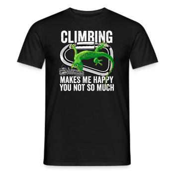 Climbing Gecko Makes Me Happy You Not So Much - Men's T-Shirt - black - Front - AI Model Male 178 light (178cm)