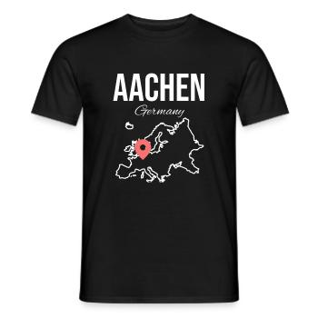 Aachen, Germany, Aachen Cathedral Germany - Men's T-Shirt - black - Front - AI Model Male 178 light (178cm)