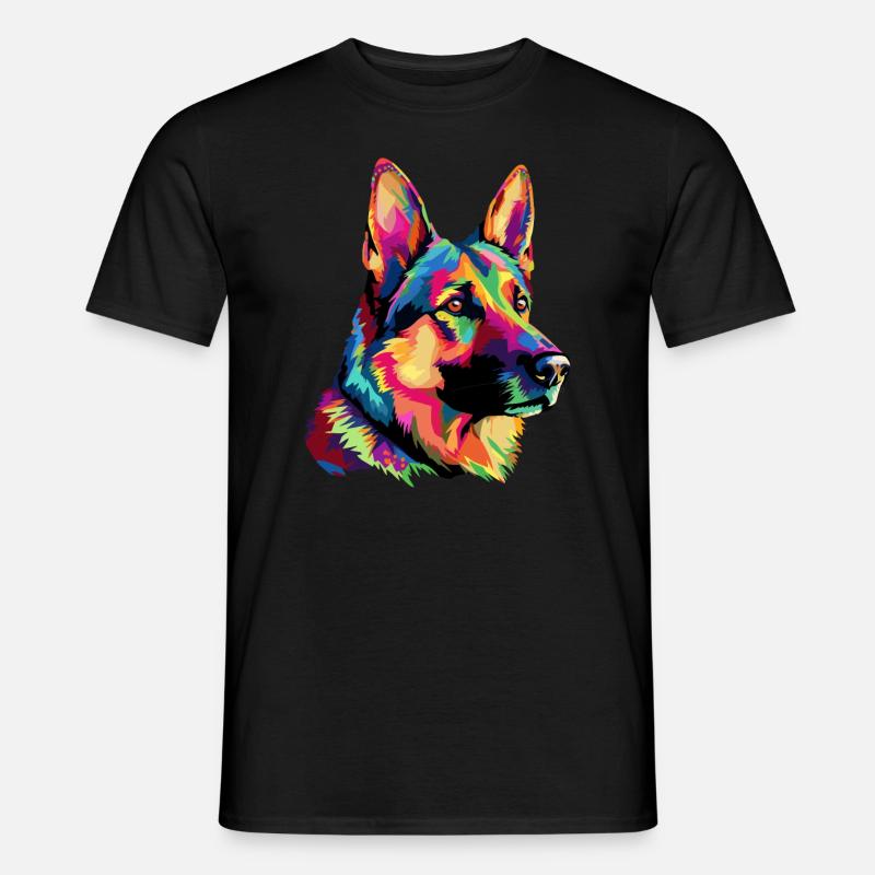 Deutscher Schäferhund Bunt - Männer T-Shirt - Schwarz