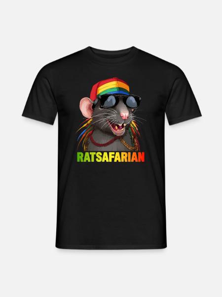 Cool Rasta Rat Coloré - T-shirt homme - noir