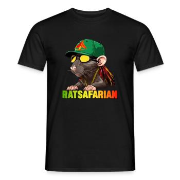 Coole Rasta-Ratte Bunt - Männer T-Shirt - Schwarz - Vorne - AI Model Male 178 light (178cm)