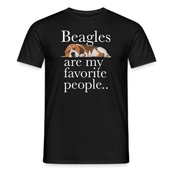 Beagle Dog Beagles Are My Favorite People - Men's T-Shirt - black - Front - AI Model Male 178 light (178cm)