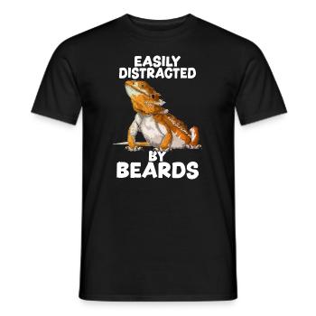 Bearded Dragon Easily Distracted By Beards - Men's T-Shirt - black - Front - AI Model Male 178 light (178cm)