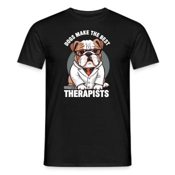Hunde sind die besten Therapeuten - Männer T-Shirt - Schwarz - Vorne - AI Model Male 178 light (178cm)