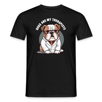 Hundetherapeut Hunde sind meine Therapeuten - Männer T-Shirt - Schwarz - Vorne - AI Model Male 178 light (178cm)