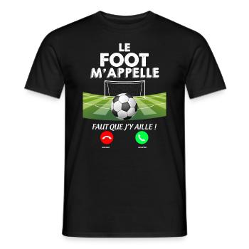Foot m'appelle Cadeau Match - T-shirt homme - noir - Devant - AI Model Male 178 light (178cm)