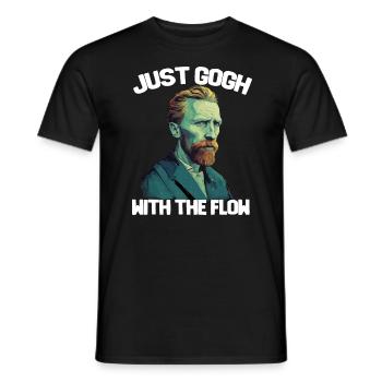 Nur Gogh mit dem Strom - Männer T-Shirt - Schwarz - Vorne - AI Model Male 178 light (178cm)