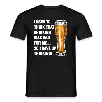 Bier Ich dachte früher, Trinken sei schlecht für mich - Männer T-Shirt - Schwarz - Vorne - AI Model Male 178 light (178cm)