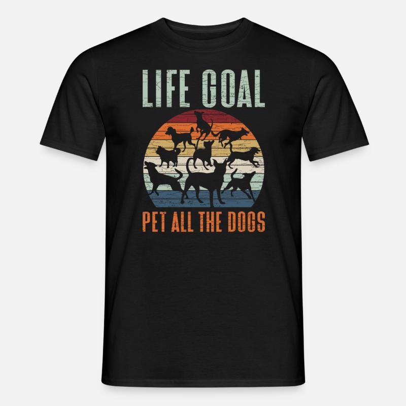 Retro Hundebesitzer Hunde - Männer T-Shirt - Schwarz