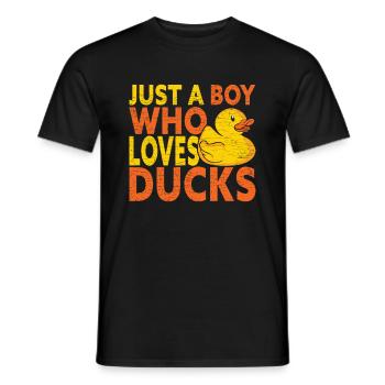 Ente Gummiente Badeente - Männer T-Shirt - Schwarz - Vorne - AI Model Male 178 light (178cm)