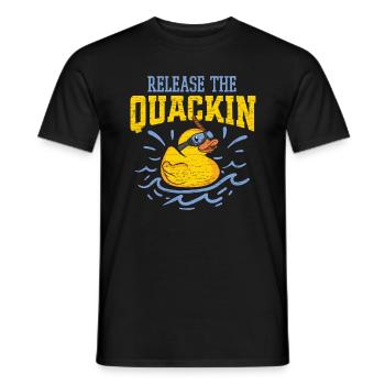 Badeente Gummiente - Männer T-Shirt - Schwarz - Vorne - AI Model Male 178 light (178cm)
