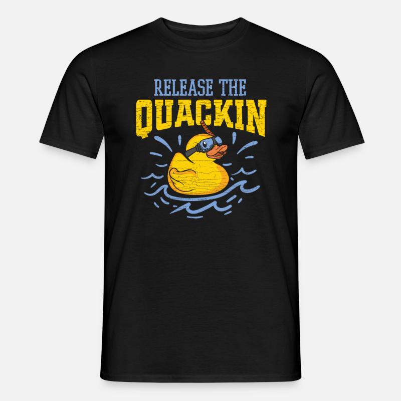 Badeente Gummiente - Männer T-Shirt - Schwarz