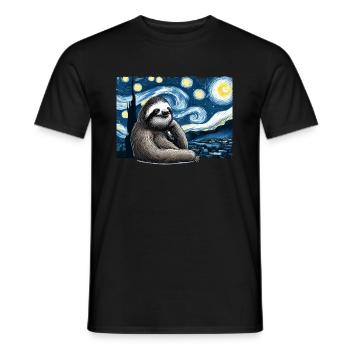Faultier Sternennacht - Männer T-Shirt - Schwarz - Vorne - AI Model Male 178 light (178cm)