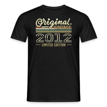 2012 Retro Anniversary 2012 Original 2012 Vintage - Men's T-Shirt - black - Front - AI Model Male 178 light (178cm)