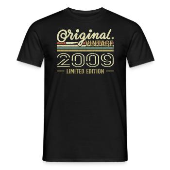 2009 Anniversaire Rétro 2009 Original 2009 Vintage - T-shirt homme - noir - Devant - AI Model Male 178 light (178cm)