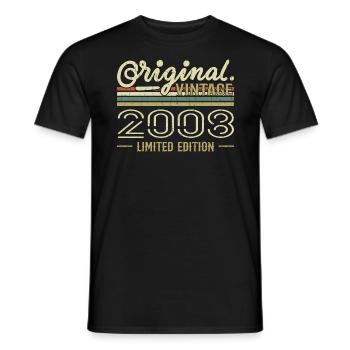 2008 Retro Birthday 2008 Original 2008 Vintage - Men's T-Shirt - black - Front - AI Model Male 178 light (178cm)