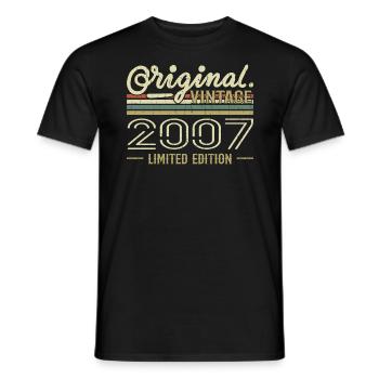 2007 Retro Geburtstag 2007 Original 2007 Jahrgang - Männer T-Shirt - Schwarz - Vorne - AI Model Male 178 light (178cm)