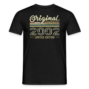 2002 Retro Geburtstag 2002 Original 2002 Jahrgang - Männer T-Shirt - Schwarz - Vorne - AI Model Male 178 light (178cm)