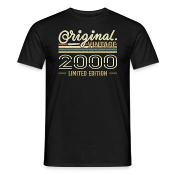 2000 Retro Anniversary 2000 Original 2000 Vintage - Men's T-Shirt - black - Front - AI Model Male 178 light (178cm)
