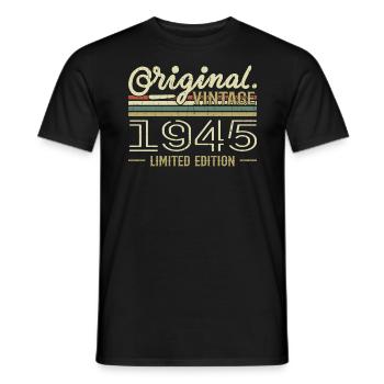 1945 Retro Anniversary 1945 Original 1945 Vintage - Men's T-Shirt - black - Front - AI Model Male 178 light (178cm)
