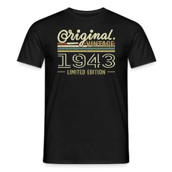 1943 Retro Birthday 1943 Original 1943 Vintage - Men's T-Shirt - black - Front - AI Model Male 178 light (178cm)