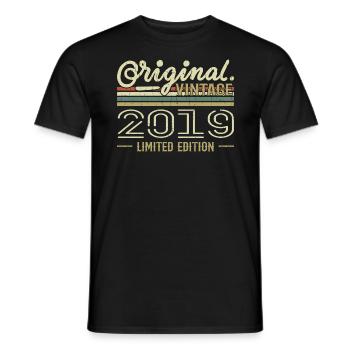 2019 Anniversaire Rétro 2019 Original 2019 Vintage - T-shirt homme - noir - Devant - AI Model Male 178 light (178cm)