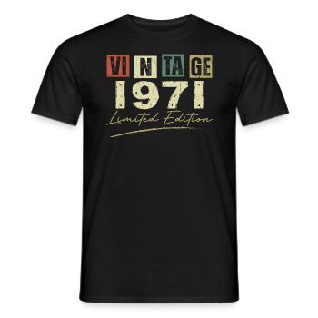 Jahrgang 1971 Original 1971 Jubiläumsgeschenk - Männer T-Shirt - Schwarz - Vorne - AI Model Male 178 light (178cm)