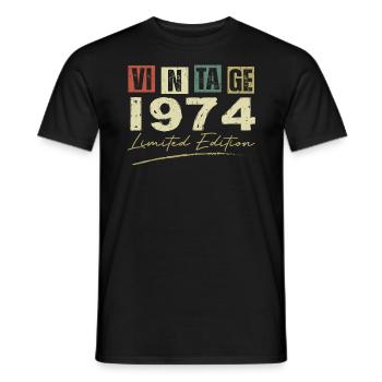 Jahrgang 1974 Original 1974 Jubiläumsgeschenk - Männer T-Shirt - Schwarz - Vorne - AI Model Male 178 light (178cm)
