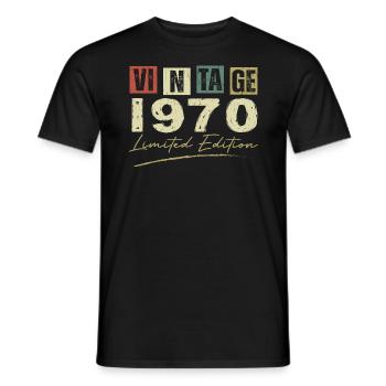Vintage, 1970er Jahre, Original 1970er Jahre, Geburtstagsgeschenk - Männer T-Shirt - Schwarz - Vorne - AI Model Male 178 light (178cm)