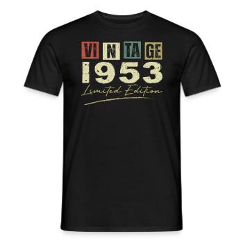 Vintage 1953 Original 1953 Anniversary Gift - Men's T-Shirt - black - Front - AI Model Male 178 light (178cm)